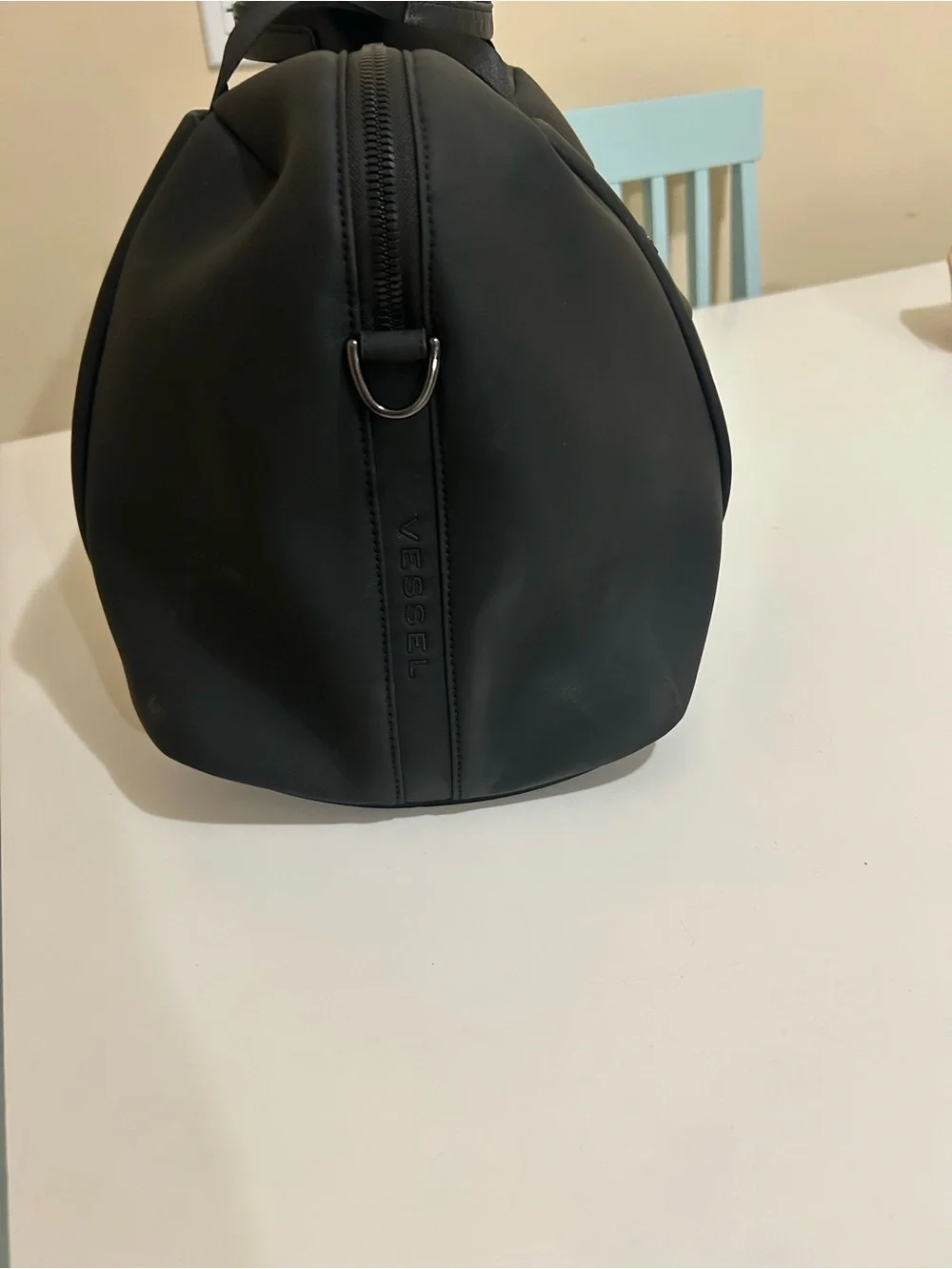 VesseL USA Black Men's Duffel Bag with Front Zip Pocket